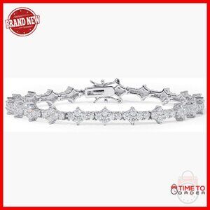 Moissanite Tennis Bracelet 925 Sterling Silver 18K Gold Plated GRA Certificate
